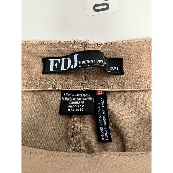 FDJ French Dressing Jeans Womens Capri Pants Beige Pull On Flat Front Casual 18 - Picture 9 of 9